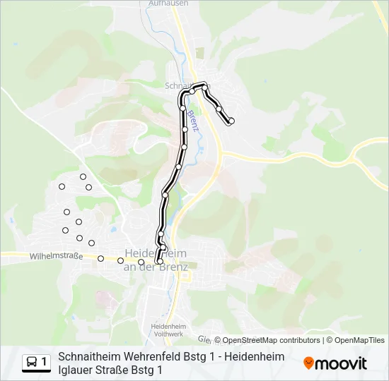 1 Bus Line Map