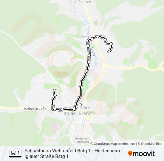 1 Bus Line Map