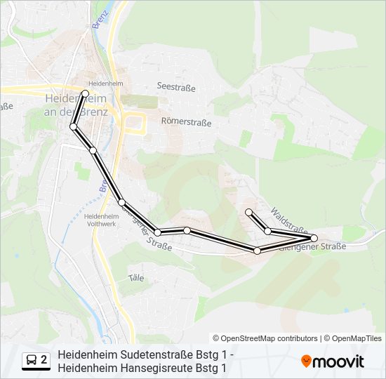 2 Bus Line Map