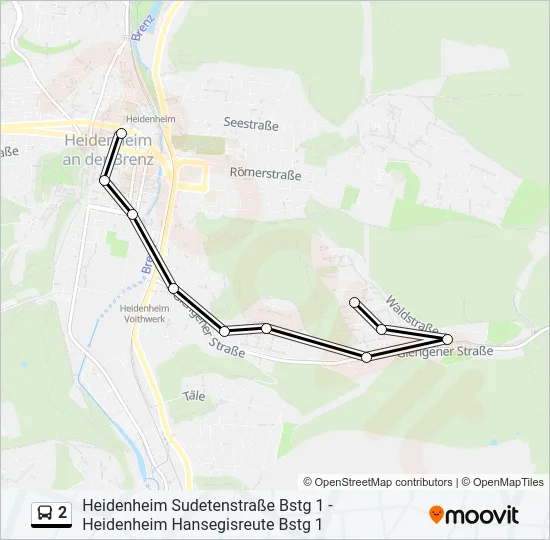 2 Bus Line Map