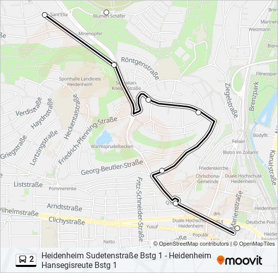 2 bus Line Map