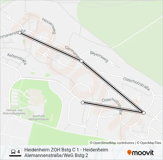 4 Bus Line Map