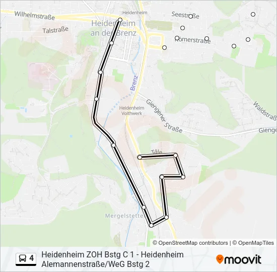 4 Bus Line Map