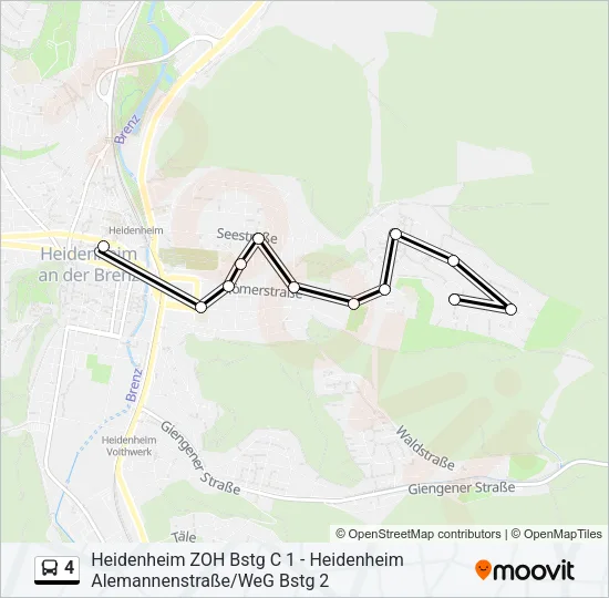 4 Bus Line Map