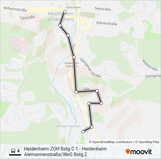 4 Bus Line Map