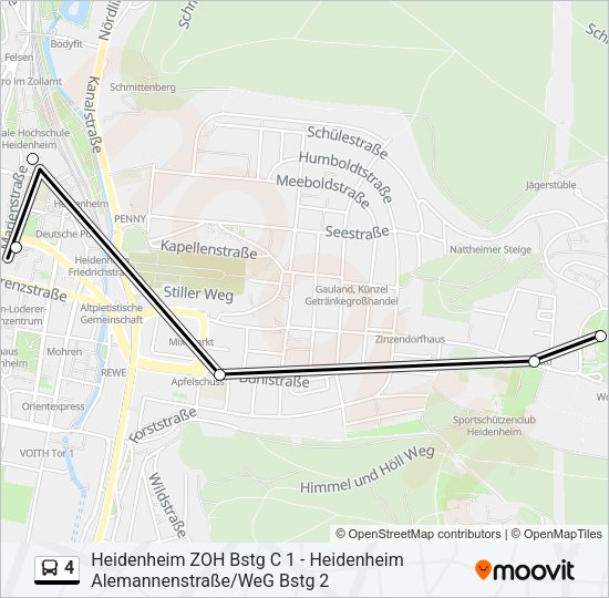 4 Bus Line Map