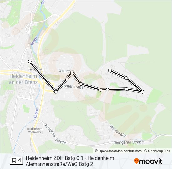 4 Bus Line Map