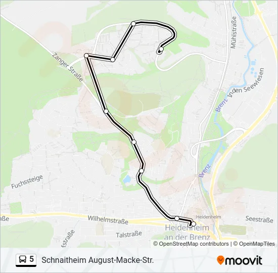 5 Bus Line Map
