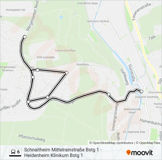 6 Bus Line Map