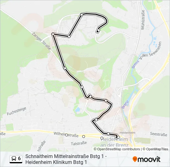 6 Bus Line Map