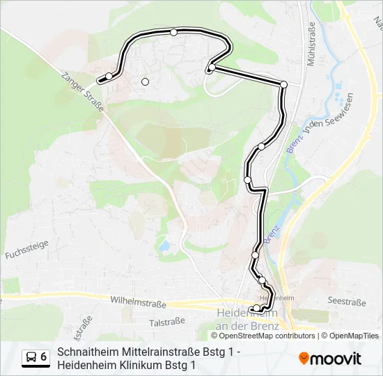 6 Bus Line Map