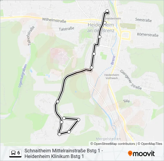 6 Bus Line Map