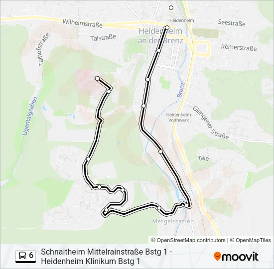 6 Bus Line Map