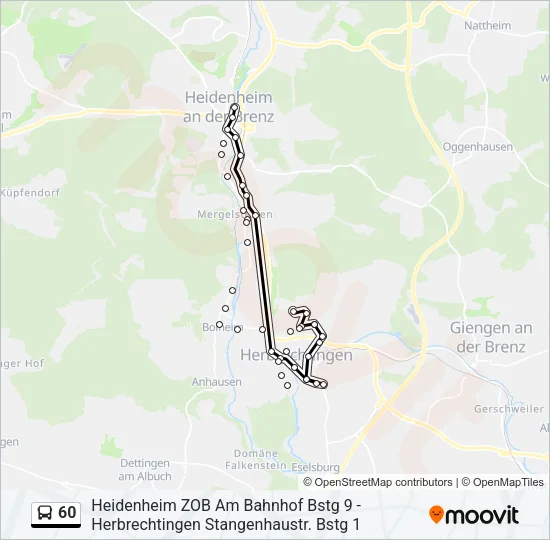 60 Bus Line Map