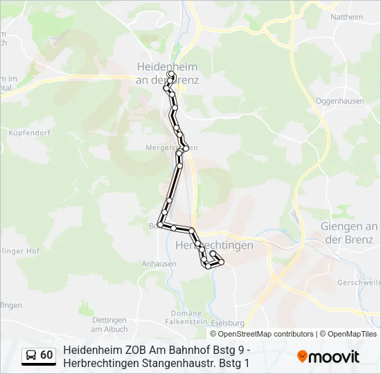 60 Bus Line Map