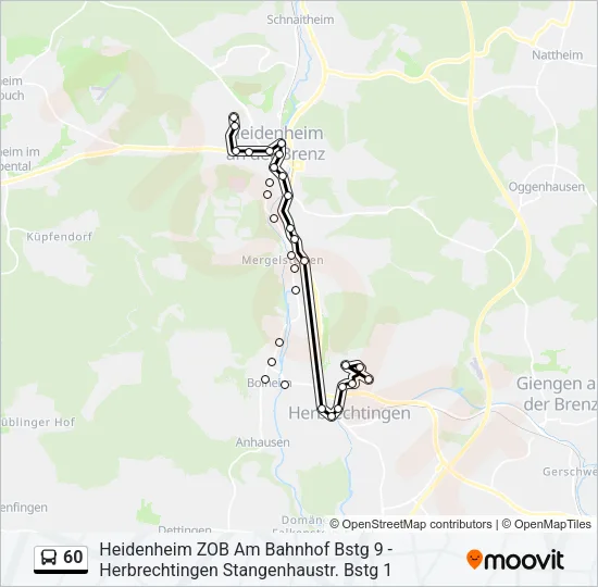 60 Bus Line Map