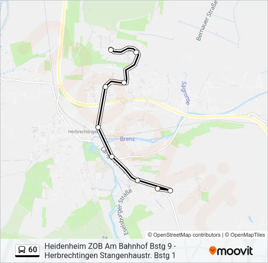 60 Bus Line Map