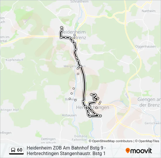 60 Bus Line Map
