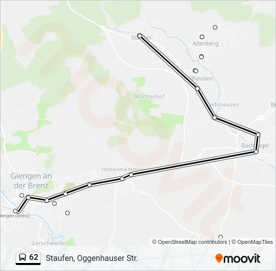 62 Bus Line Map