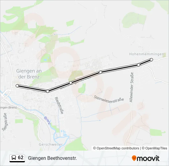 62 Bus Line Map