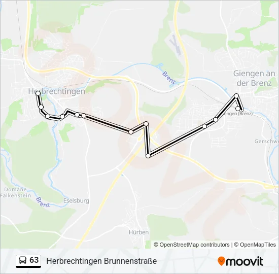 63 Bus Line Map