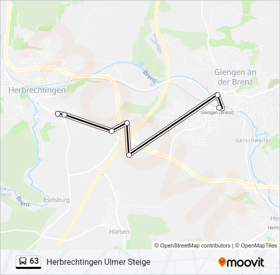 63 Bus Line Map