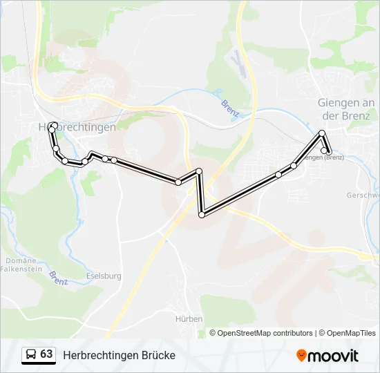 63 Bus Line Map