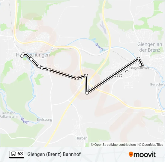63 Bus Line Map
