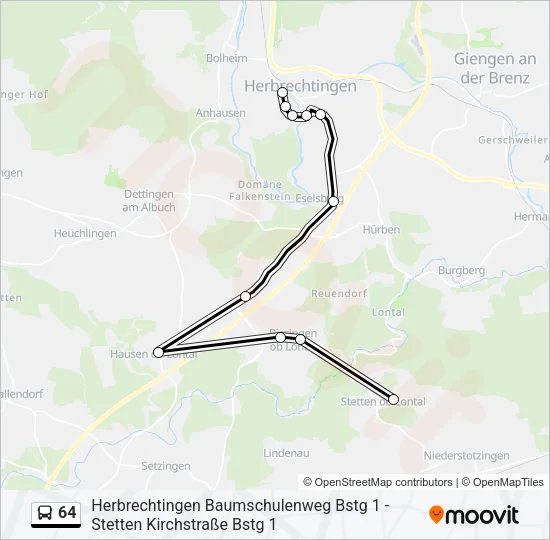 64 Bus Line Map