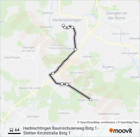 64 Bus Line Map