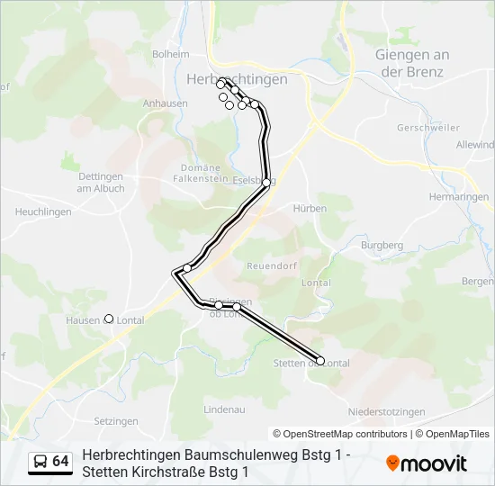 64 Bus Line Map