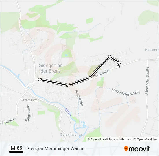 65 Bus Line Map