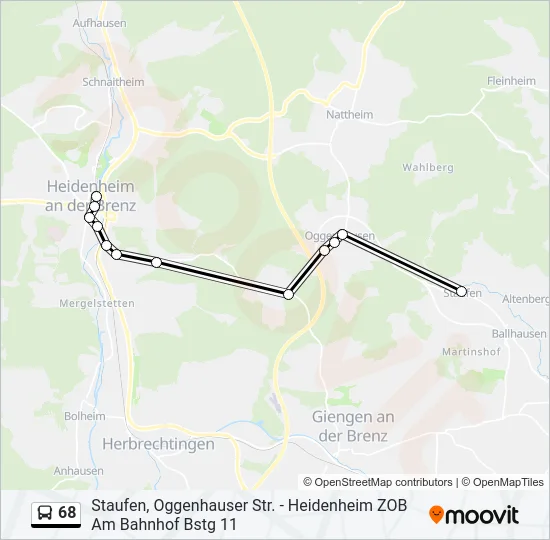 68 Bus Line Map