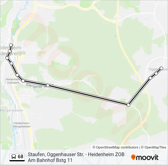 68 Bus Line Map