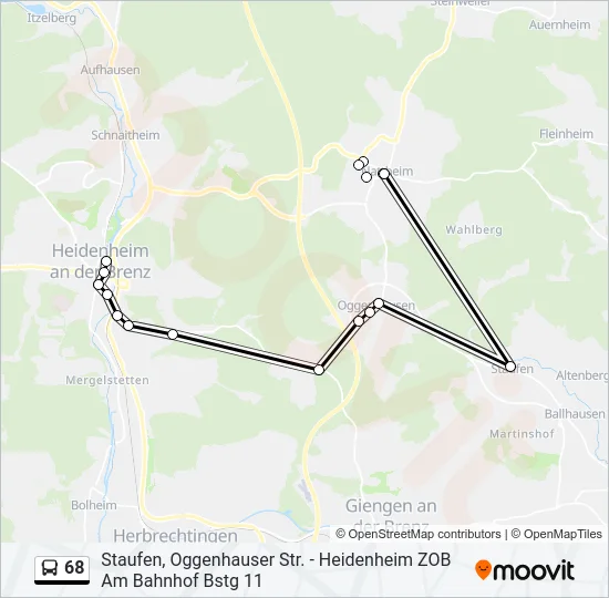68 Bus Line Map