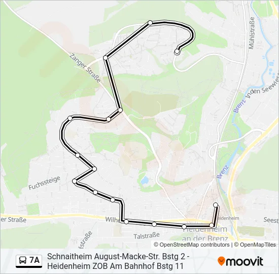 7A Bus Line Map