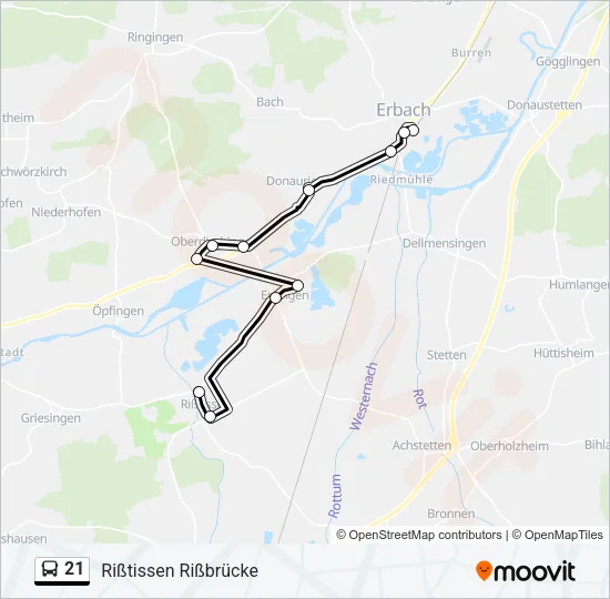 21 Bus Line Map