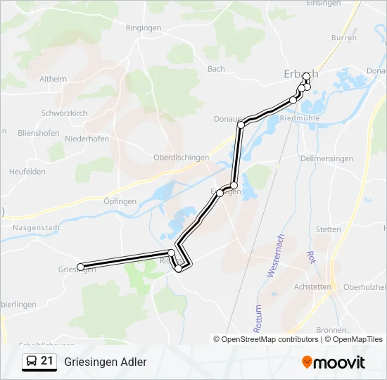 21 Bus Line Map