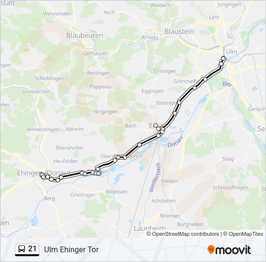 Bus 21: карта маршрута