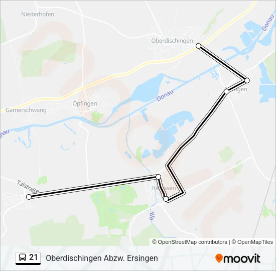 21 Bus Line Map