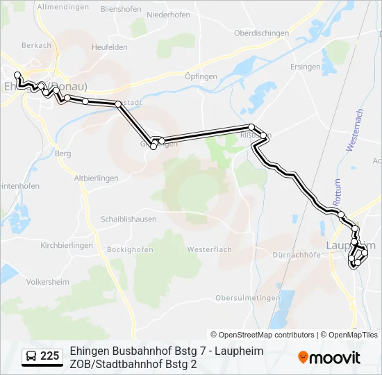225 Bus Line Map