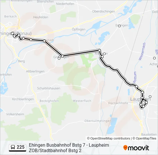 225 Bus Line Map