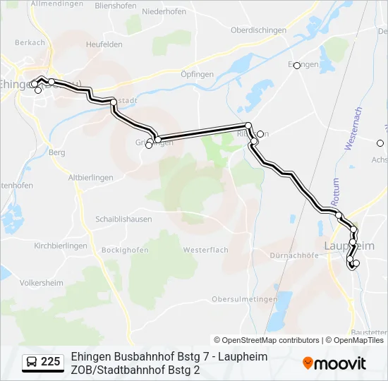 225 Bus Line Map