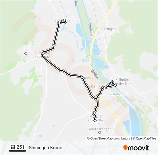 251 Bus Line Map