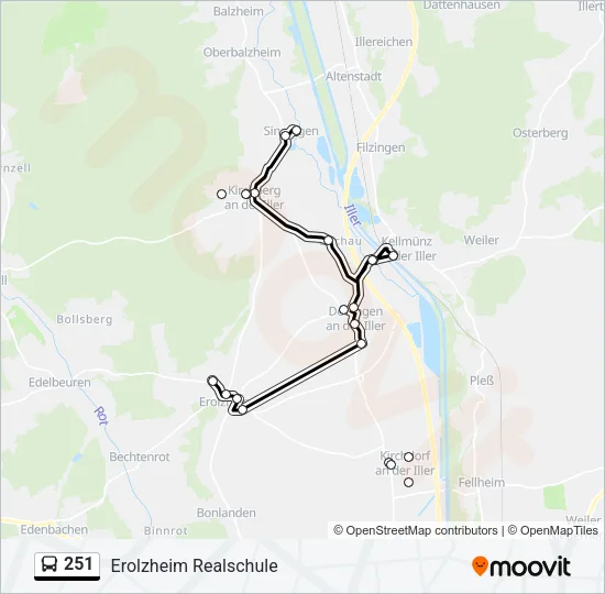 251 Bus Line Map
