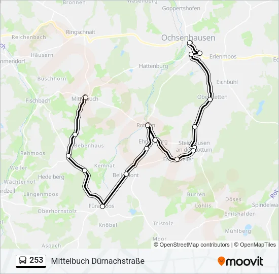 253 Bus Line Map