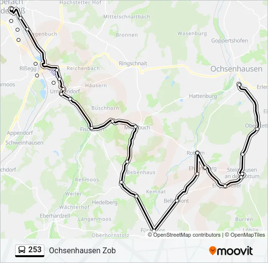253 Bus Line Map