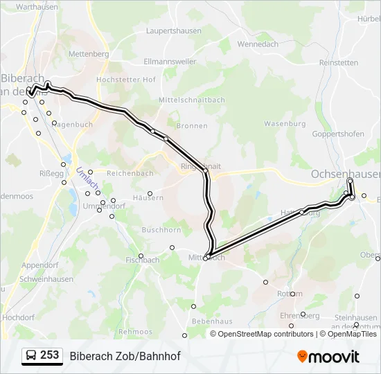 253 Bus Line Map