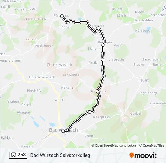 253 Bus Line Map