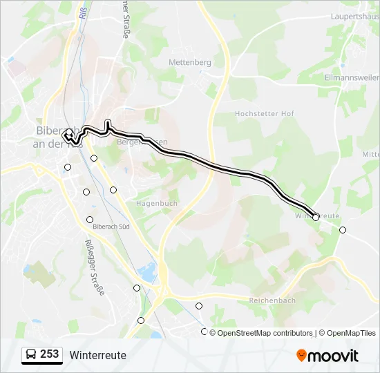 253 Bus Line Map